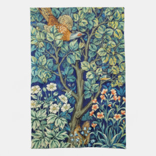 Tiere und Blume, Wald, William Morris Geschirrtuch