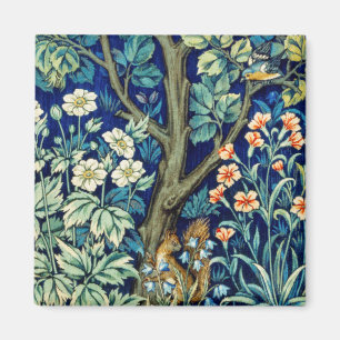 Tiere und Blume, Wald, William Morris Magnet
