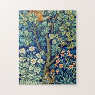 Tiere und Blume, Wald, William Morris Puzzle