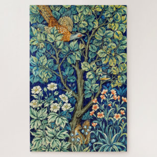 Tiere und Blume, Wald, William Morris Puzzle