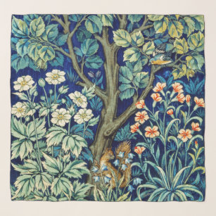 Tiere und Blume, Wald, William Morris Schal