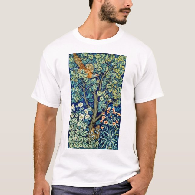 Tiere und Blume, Wald, William Morris T-Shirt (Vorderseite)