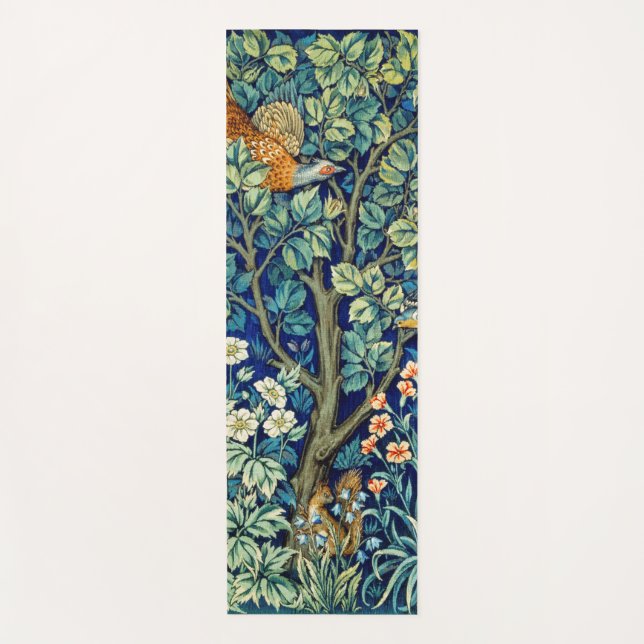 Tiere und Blume, Wald, William Morris Yogamatte (Vorderseite)