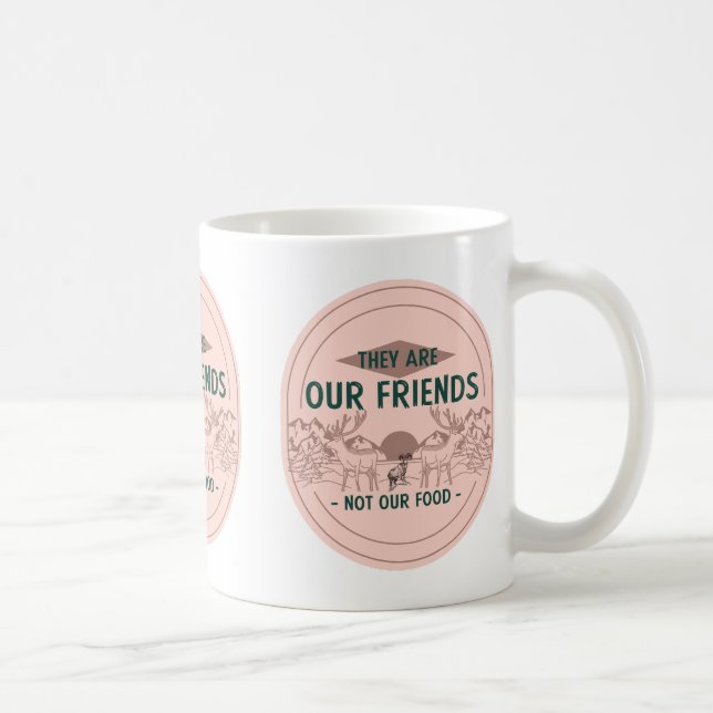 Tiere unsere Freunde nicht zu essen Funny Animal L Kaffeetasse (Rechts)