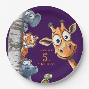 Tiere vom Peek-a-Boo-Zoo Geburtstagspapier-Teller Pappteller