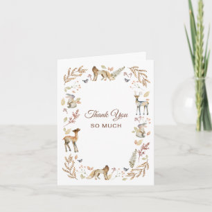 Tiere Wald Baby Shower Dankeskarte
