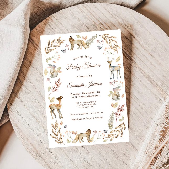 Tiere Wald Baby Shower Einladung (Von Creator hochgeladen)