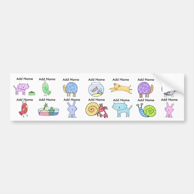Tiere wasserdichte Sippy-Cup-Labels Autoaufkleber (Vorne)