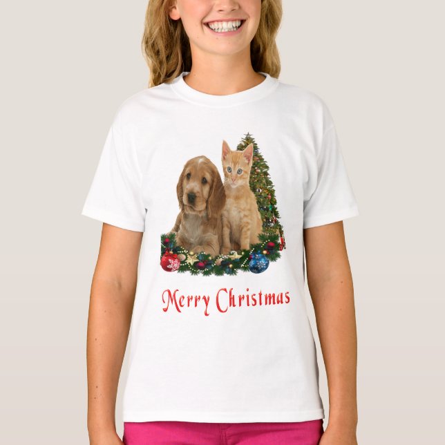 Tiere Weihnachtsfeiertage T - Shirt (Vorderseite)