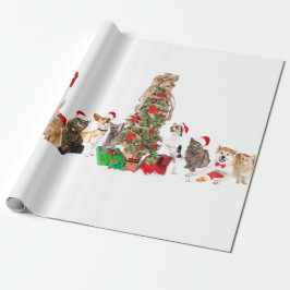 TIERE Weihnachtsmannmützen MIT WEIHNACHTEN BAUMUSC Geschenkpapier