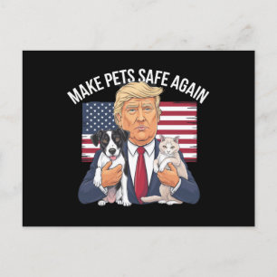 Tiere wieder sicher machen Rette unsere Haustiere  Postkarte