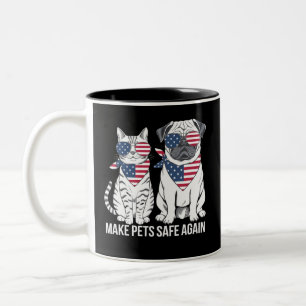 Tiere wieder sicher machen Trump Harris Debatte Hu Zweifarbige Tasse