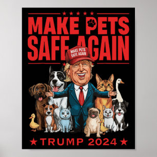 Tiere wieder sicher machen Trump Mega Rettet unser Poster