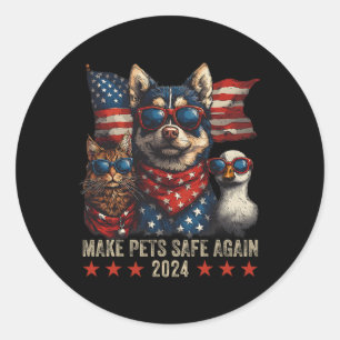 Tiere wieder sicher machen Trump Rette unsere Haus Runder Aufkleber