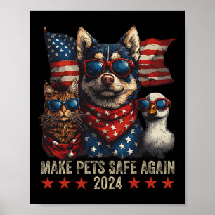 Tiere wieder sicher machen Trump Rettet unsere Hau Poster