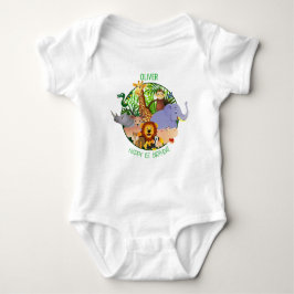 Tiere Wild-One-Jungle-Safari Für Kinder Baby Strampler