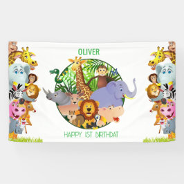 Tiere Wild-One-Jungle-Safari Für Kinder Banner