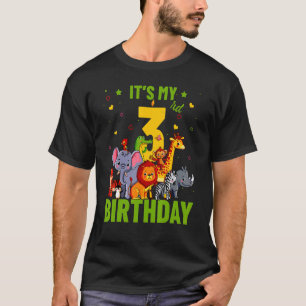 Tiere Wildtiere 3. Geburtstag Party am Tag P T-Shirt