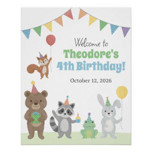 Tiere Willkommen Party-Schild Poster