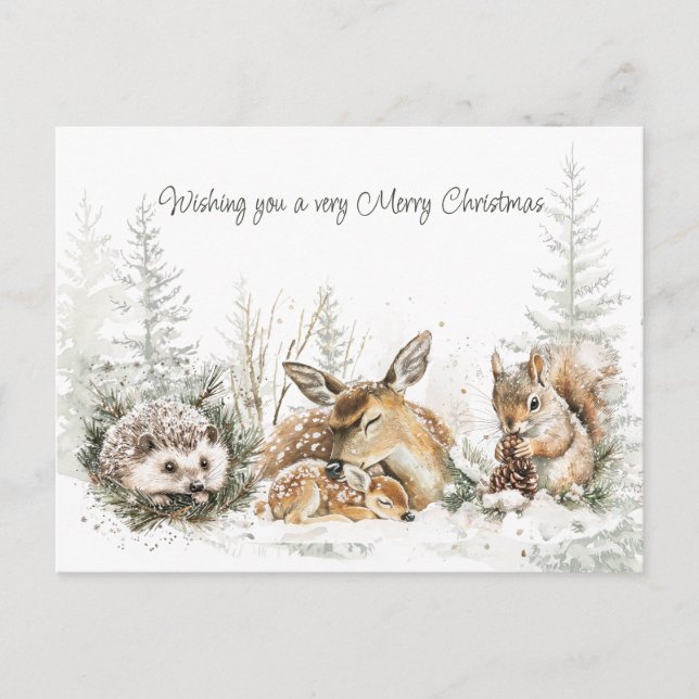 Tiere Winter Wald Weihnachten  (Vorderseite)
