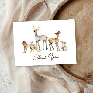 Tiere Woodland Babydusche Dankeskarte