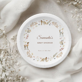 Tiere Woodland Babydusche Pappteller