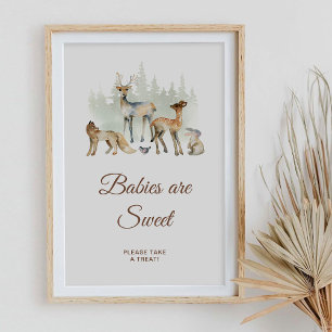 Tiere Woodland Babys sind süße Zeichen Poster