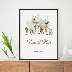 Tiere Woodland Dessert Bar Sign Poster
