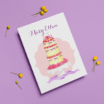 Tiered Birthday Cake Personalized Birthday Card Karte<br><div class="desc">Let that special someone know just how sweet she is with this charming card depicting a tall,  tiered cake with flowers. Personalize with a name or title (Sweetheart,  Mom,  etc.). 

Message is fully customizable to say exactly what you want!</div>
