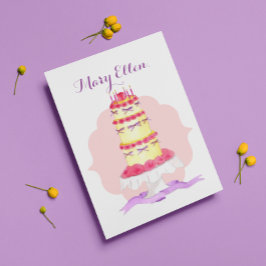 Tiered Birthday Cake Personalized Birthday Card Karte