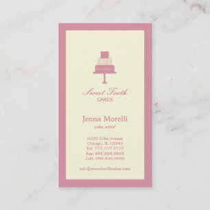 Tiered Cake Business Card - Rosa Visitenkarte