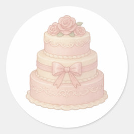 Tiered cake with roses runder aufkleber