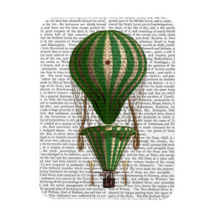 Tiered Hot Air Ballon Green Magnet