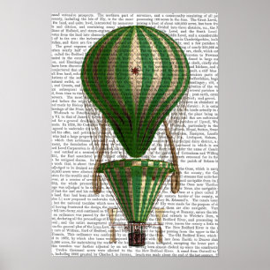 Tiered Hot Air Ballon Green Poster