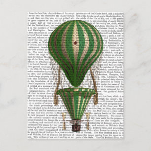 Tiered Hot Air Ballon Green Postkarte