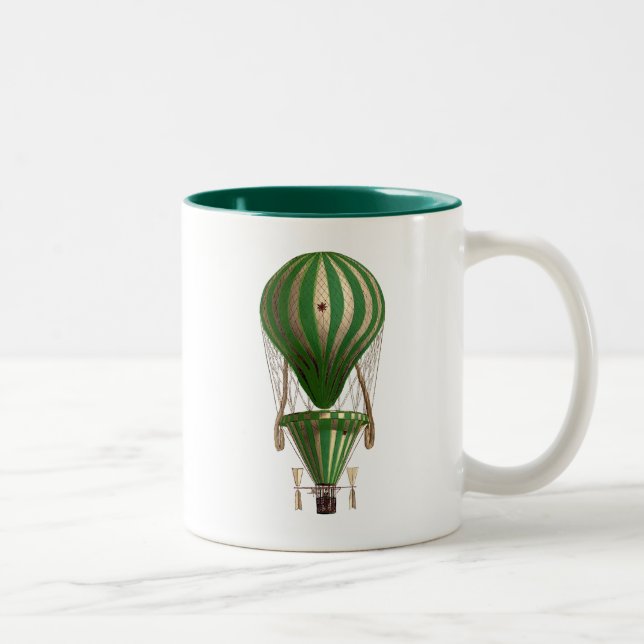 Tiered Hot Air Ballon Green Zweifarbige Tasse (Rechts)