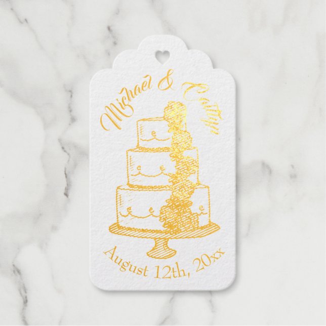 Tiered Wedding Cake Brautparty Verlobung Geschenkanhänger (Vorderseite)