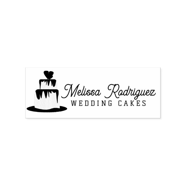 Tiered Wedding Cake Wedding Baker Script Logo Gummistempel (Prägung)