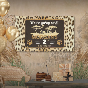 Tiereindruck Leoparden Geburtstagsbanner Banner