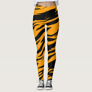 Tiereindruck Tiger Streifen Orange Leggings