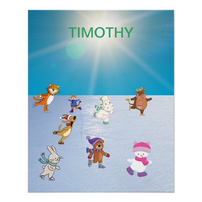 Tiereis-Skaten-Poster Poster (Vorderseite)