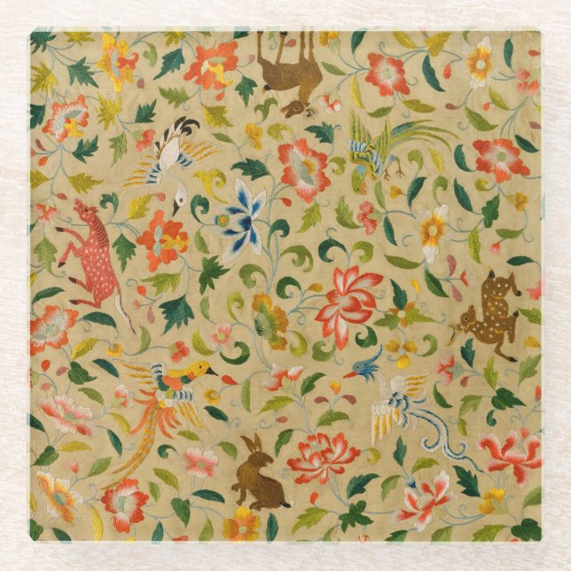 Tieres antikes Pferderückenkaninchen Glasuntersetzer (Vorderseite)