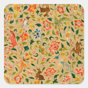 Tieres antikes Pferderückenkaninchen Quadratischer Aufkleber