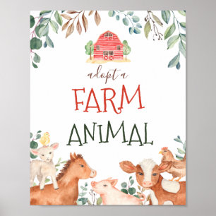 Tierfarm Adoptieren Schild Streichelzoo-Party