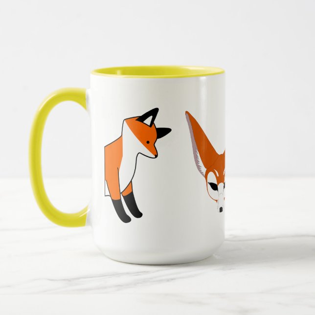 Tierfox-Waldbüro-Party-Duschen-Digital-Kunst Tasse (Links)