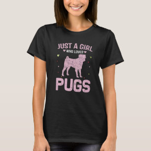 Tierfrauen nur ein Mädchen, das Möpsen Liebe T-Shirt