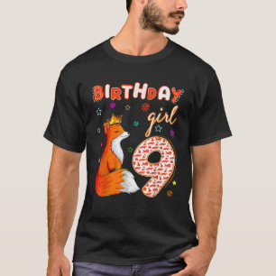 Tierfreunde 9th Birthday Girl Fox B day 9 year T-Shirt
