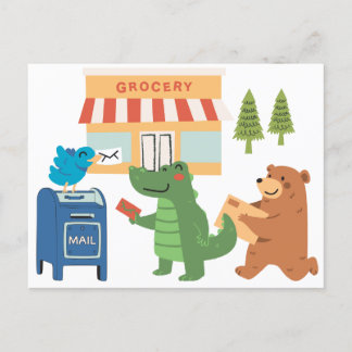 Tierfreunde auf der Postkarte Mailbox