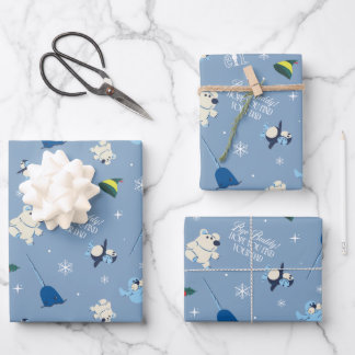 Tierfreunde "Bye Buddy" Wintermuster Geschenkpapier Set