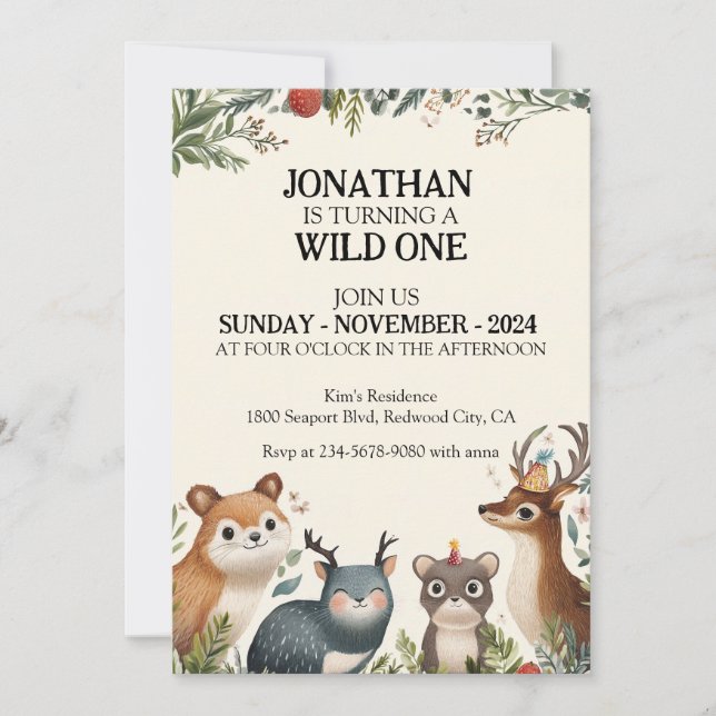 Tierfreunde Einladung (Vorderseite)